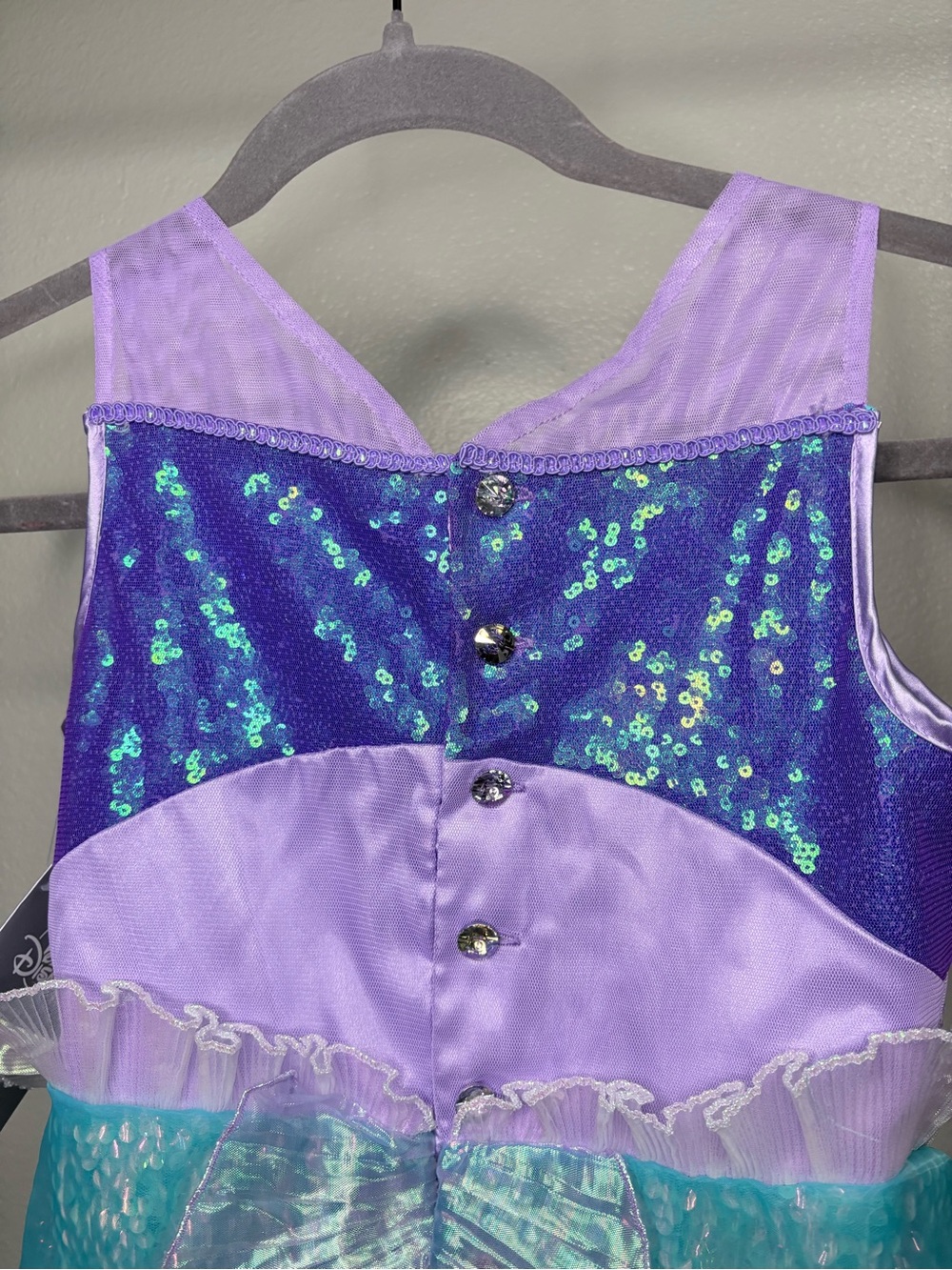 Disney Mermaid Costume Dress Aqua Purple Lavender Girls Size 10 NWT - Picture 7 of 10